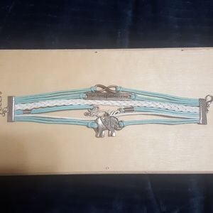 Baby blue and white bracelet